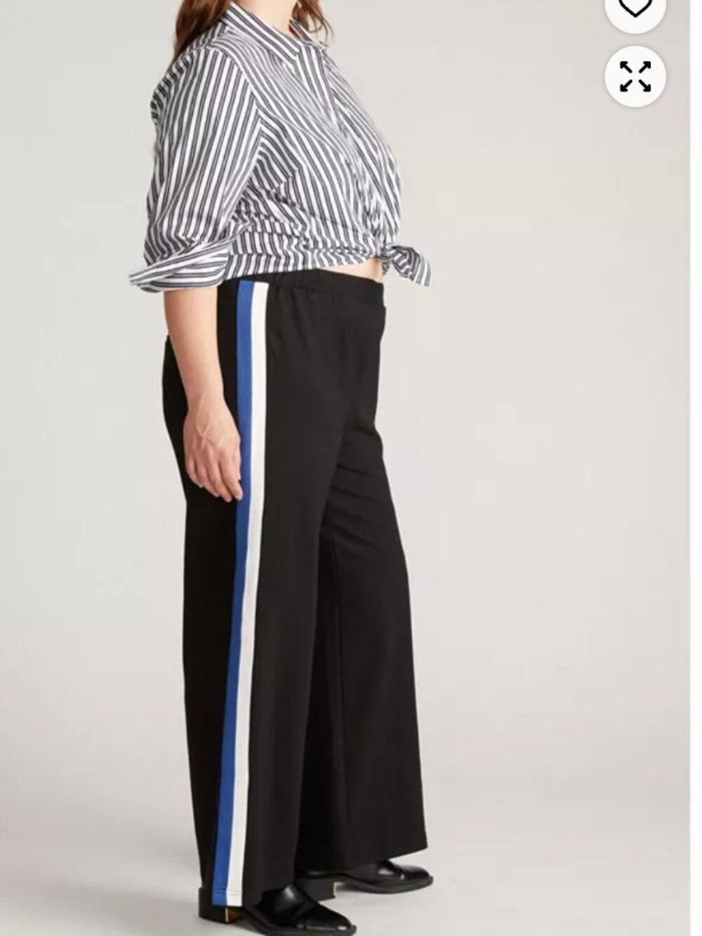 Universal Standard Plus Size Stephanie Wide Leg Stripe Ponte Pants M (2X) - Picture 2 of 11